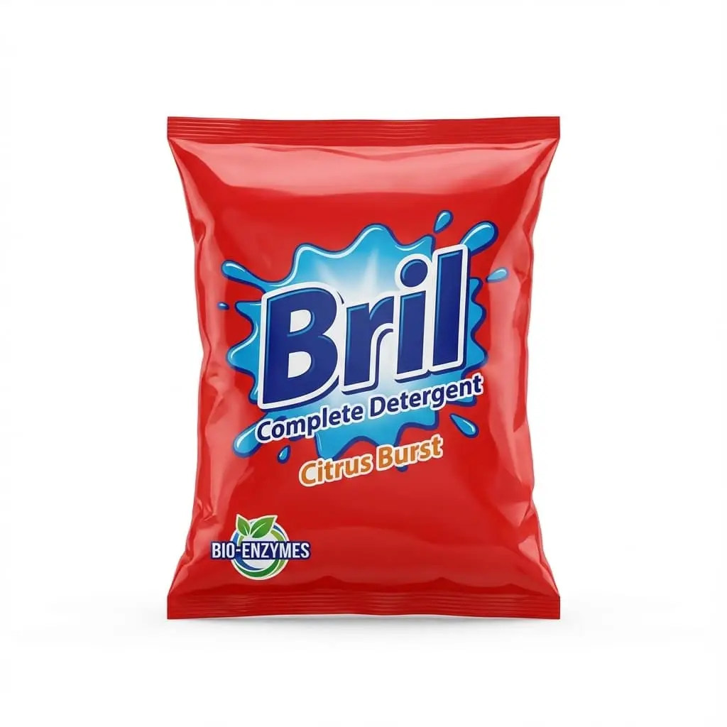detergent bril Cameroun sachet 25g parfum agrumes frais